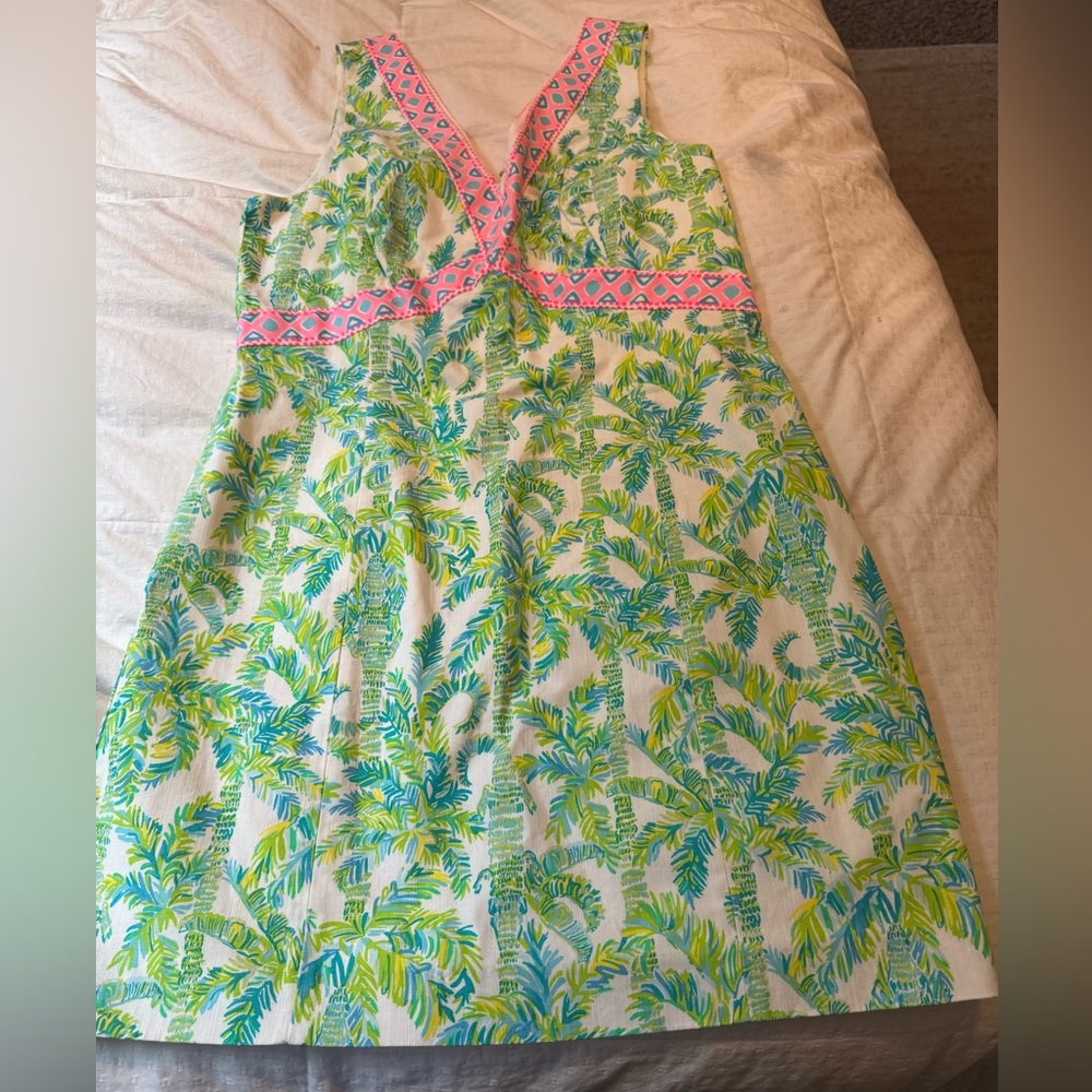 Lilly Pulitzer size 16 Tropical Green and Pink Dress